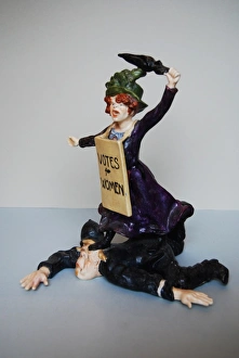 Suffragette Trampling on Policeman Ceramic Suffragette Trampling on Policeman Ceramic
