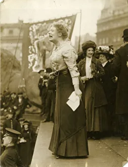 Suffragettes protesting in Trafalgar Square Suffragettes protesting in Trafalgar Square