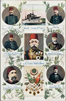 Sultan Mehmed V Reshad of Turkey with advisors/patriots Sultan Mehmed V Reshad of Turkey with advisors/patriots