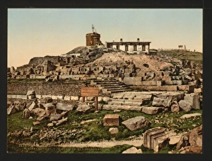 Summit of the Puy de Dome and ruins of the temple Mercury, C Summit of the Puy de Dome and ruins of the temple Mercury, C