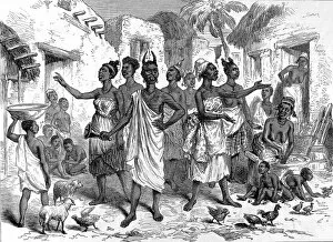 Forts and Castles, Volta, Greater Accra, Central and Western Regions Collection: Summoning bearers to Cape Coast Castle, 1874