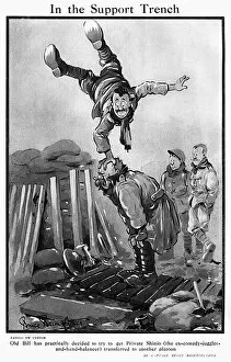 Trenches Gallery: In the support trench by Bruce Bairnsfather, WW1 cartoon