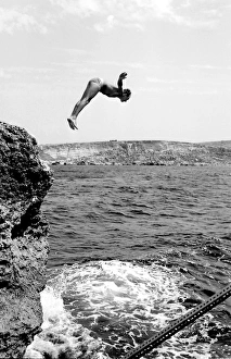Inflatable Gallery: Swimmer diving into the sea off the coast of Malta