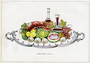 Table display -- shellfish with wine Table display -- shellfish with wine