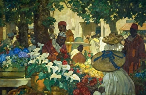 <b class=qtipBold><figcaption>Tangier the Flower Seller</figcaption></b><br>Tangier - the Flower Seller. Shoesmith, Kenneth Denton 1890-1939. Date:<br><em>© National Museums NI / MARY EVANS</em> Tangier the Flower Seller