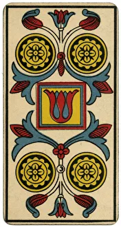 Tarot Card - Deniers (Coins) IIII (IV) Tarot Card - Deniers (Coins) IIII (IV)