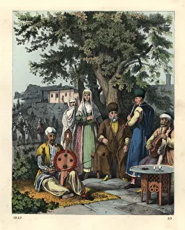 Tatar musicians in a Crimean town square, mid 19th century Tatar musicians in a Crimean town square, mid 19th century