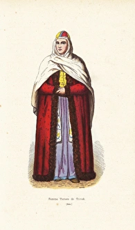 Tatar woman from Tomsk, Siberia, in headress and cape Tatar woman from Tomsk, Siberia, in headress and cape