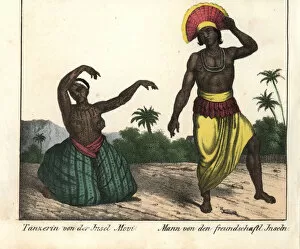 Tattooed woman dancer of Maui, and man of Tonga