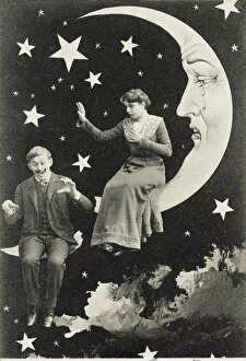 Crying Gallery: Tearful paper moon sees lover fall from sky
