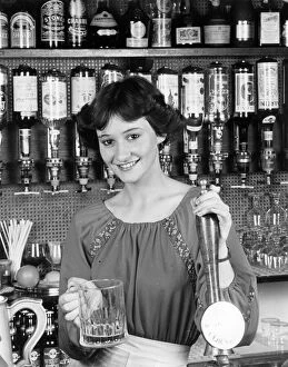 Teenage barmaid, Halfway House, Rame, Cornwall