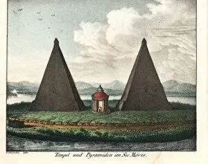 Temple and pyramids on Lake Karun (Moeris), El Faiyum, Egypt