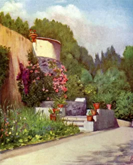 A Terrace In The Villa Rosebery, Naples Italy A Terrace In The Villa Rosebery, Naples Italy