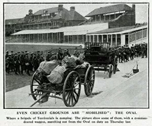 Activities Gallery: Territorial Army camping at Oval cricket ground, WW1