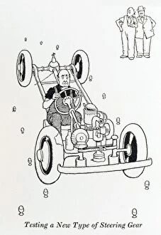 Heath Robinson Collection: Testing a new type of steering gear / W Heath Robinson