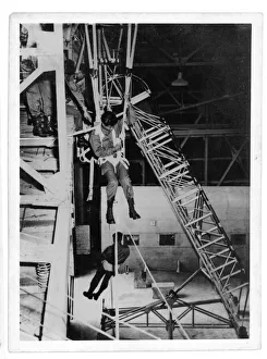 Thai paratroop trainee practising a treescape - parachute Thai paratroop trainee practising a treescape - parachute