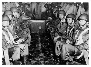 Thai paratroop trainees seated in the jump-ship Thai paratroop trainees seated in the jump-ship