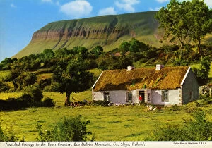 John Hinde Collection: Thatched Cottage in the Yeats Country, Ben Bulben Mountain