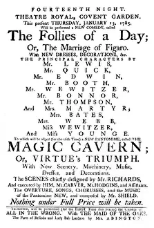 Theatre Royal, Covent Garden Handbill Theatre Royal, Covent Garden Handbill