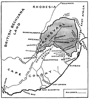 Theatre of war in South Africa - Boer War map Theatre of war in South Africa - Boer War map