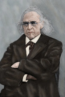 Theodor Mommsen (1817-1903). Colored engraving Theodor Mommsen (1817-1903). Colored engraving
