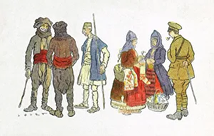 Thessaloniki - Macedonian Peasants and British Soldier Thessaloniki - Macedonian Peasants and British Soldier