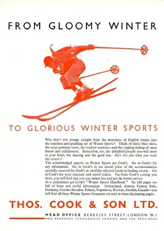 Thomas Cook Print - Winter Sports Advertisement
