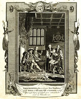 Thomas Cromwell presents translation of Bible to Henry VIII Thomas Cromwell presents translation of Bible to Henry VIII