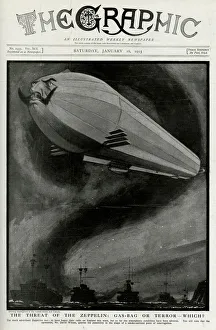 Threat of Zeppelin gas-bag or terror - which? 1915 Threat of Zeppelin gas-bag or terror - which? 1915