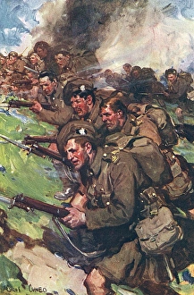 A thrilling charge, WWI by Cyrus Cuneo A thrilling charge, WWI by Cyrus Cuneo