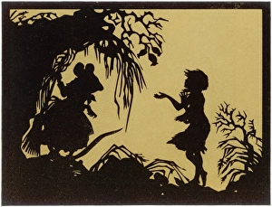 Thumbelina begs the Field Mouse for food Thumbelina begs the Field Mouse for food