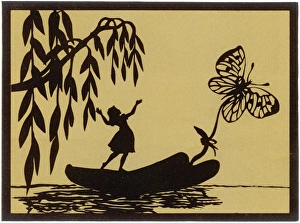 Thumbelina drawn by a butterfly down a stream Thumbelina drawn by a butterfly down a stream