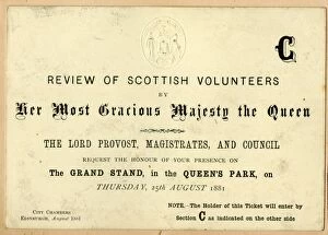 Dignitaries Gallery: Ticket to Review of Scottish Volunteers, Edinburgh, Scotland