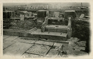 Timgad, Algeria - public latrines in Roman ruins Timgad, Algeria - public latrines in Roman ruins