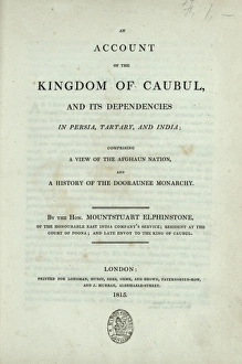Poona Gallery: Title page, Account of the Kingdom of Caubul