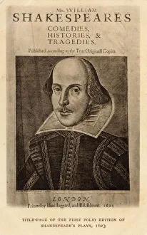 Title page of First Folio of Shakespeares Plays Title page of First Folio of Shakespeares Plays