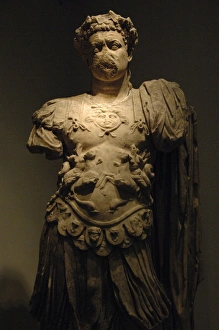 <b class=qtipBold><figcaption>Titus (39-81). Roman Emperor</figcaption></b><br>Titus (39-81) (Titus Flavius Caesar Vespasianus Augustus). Roman Emperor. Flavian dynasty. Statue. Archaeological Museum of Olympia. Greece.<br><em>© Thaliastock / Mary Evans</em> Titus (39-81). Roman Emperor
