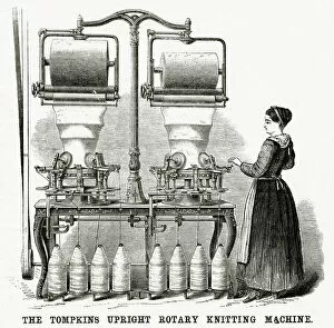 Textiles Gallery: Tompkins upright rotary knitting machine 1875
