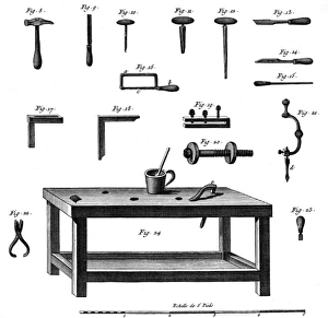 Tools for making musical instruments, c. 1750 Tools for making musical instruments, c. 1750