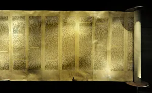 Synagogue Gallery: The Torah scroll. It contains the Pentateuch (Five Books of