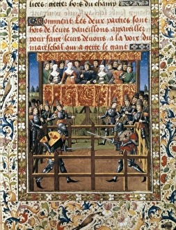 Tournament (15th c.). Gothic art. Miniature Painting Tournament (15th c.). Gothic art. Miniature Painting