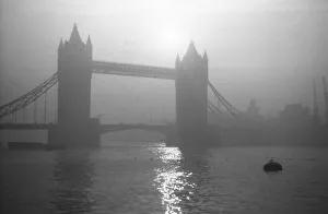 Tower Bridge over the River Thames, London in the early morn Tower Bridge over the River Thames, London in the early morn