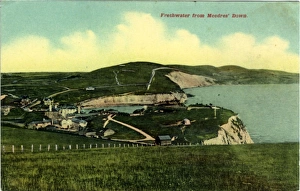The Town from Meedres Down, Freshwater, Isle of Wight
