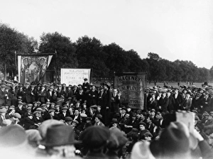 A trade union rally in Hackney for the unemployed A trade union rally in Hackney for the unemployed