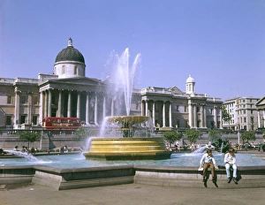 Trafalgar Square with fountain, London Trafalgar Square with fountain, London