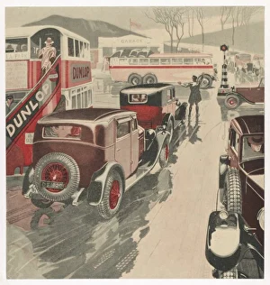 <b class=qtipBold><figcaption>Traffic under Control</figcaption></b><br>Traffic under control - an early form of Belisha beacon tells drivers to stop when it's red, and the policeman's outstretched arms tell you to do as the light tells you.<br><em>© Mary Evans Picture Library</em> Traffic under Control