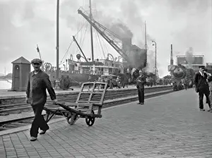 Train at Calais Dock Print, 1928