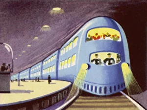 <b class=qtipBold><figcaption>Transcontinental Metro</figcaption></b><br>Transcontinental Metro - Travelling Underground between Continents<br><em>© Mary Evans Picture Library</em> Transcontinental Metro