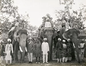 Historic Town of Grand-Bassam Gallery: Travellers riding elephants in India, c.1900
