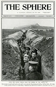 Trench in sand dunes, Northern France, 1914 Trench in sand dunes, Northern France, 1914